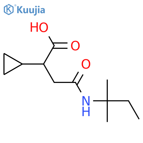 2-Cyclopropyl-3-[(2-methylbutan-2-yl)carbamoyl]propanoic acid structure