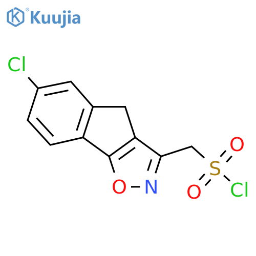 {6-chloro-4H-indeno2,1-d1,2oxazol-3-yl}methanesulfonyl chloride structure