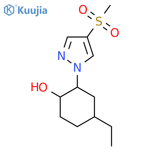 4-ethyl-2-(4-methanesulfonyl-1H-pyrazol-1-yl)cyclohexan-1-ol structure