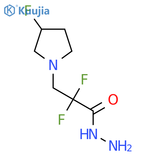 2,2-Difluoro-3-(3-fluoropyrrolidin-1-yl)propanehydrazide structure