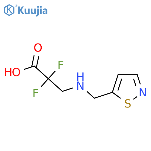 2,2-Difluoro-3-{[(1,2-thiazol-5-yl)methyl]amino}propanoic acid structure