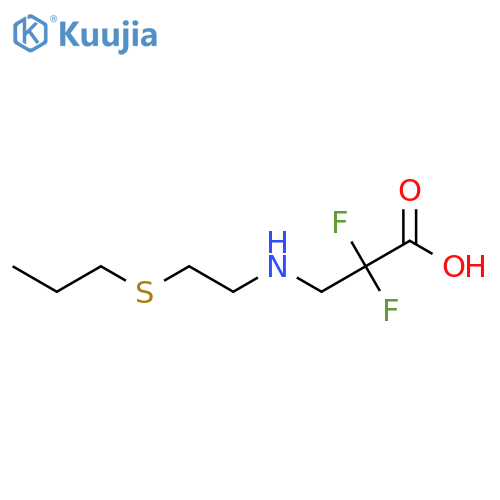 2,2-Difluoro-3-{[2-(propylsulfanyl)ethyl]amino}propanoic acid structure
