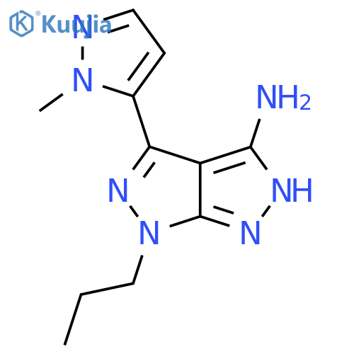 4-(1-methyl-1H-pyrazol-5-yl)-6-propyl-1H,6H-1,2diazolo3,4-cpyrazol-3-amine structure