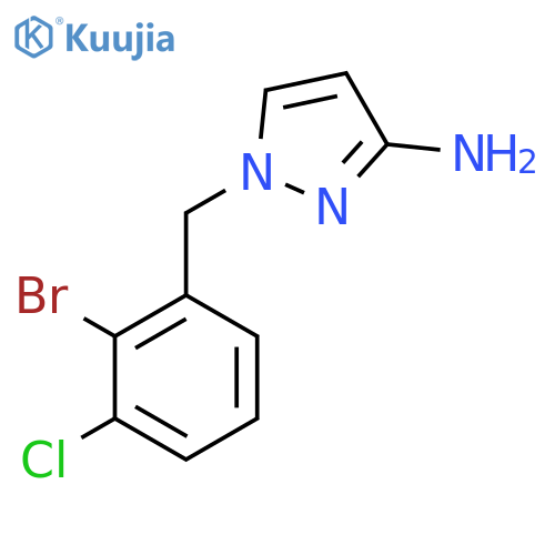 1-(2-bromo-3-chlorophenyl)methyl-1H-pyrazol-3-amine structure