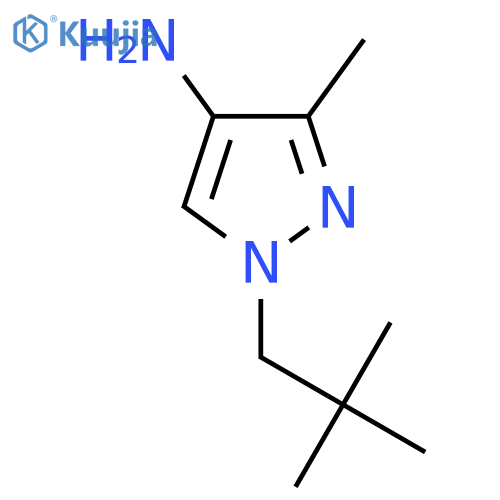1-(2,2-dimethylpropyl)-3-methyl-1H-pyrazol-4-amine structure
