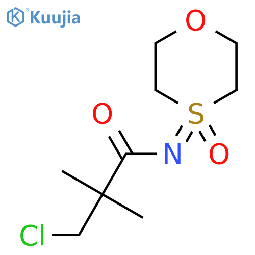 3-chloro-2,2-dimethyl-N-(4-oxo-1,4lambda6-oxathian-4-ylidene)propanamide structure