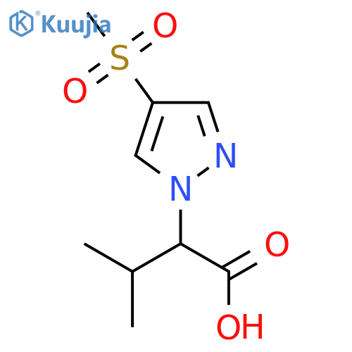 2-(4-methanesulfonyl-1H-pyrazol-1-yl)-3-methylbutanoic acid structure