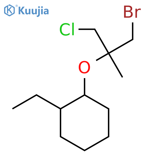 1-(1-bromo-3-chloro-2-methylpropan-2-yl)oxy-2-ethylcyclohexane structure