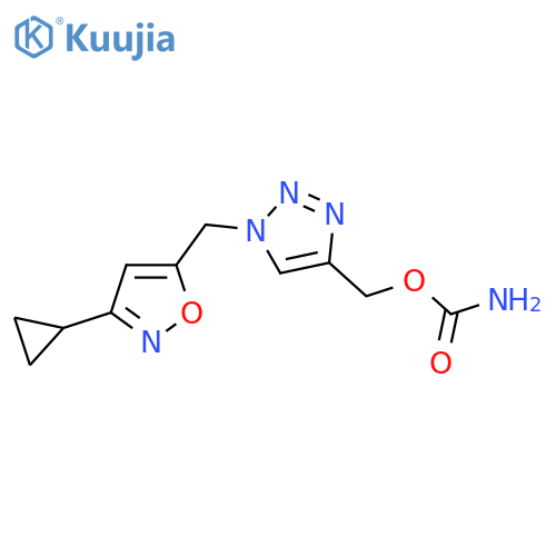 1H-1,2,3-Triazole-4-methanol, 1-[(3-cyclopropyl-5-isoxazolyl)methyl]-, 4-carbamate structure