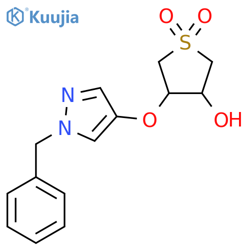 3-[(1-benzyl-1H-pyrazol-4-yl)oxy]-4-hydroxy-1lambda6-thiolane-1,1-dione structure