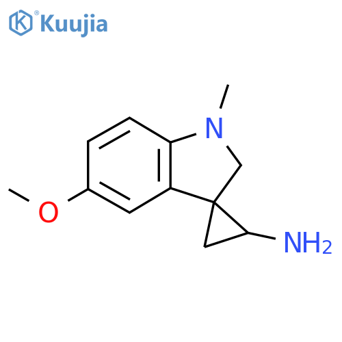 5'-methoxy-1'-methyl-1',2'-dihydrospirocyclopropane-1,3'-indole-2-amine structure