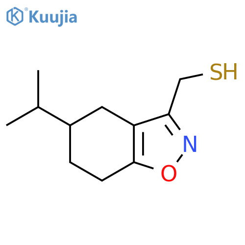 5-(propan-2-yl)-4,5,6,7-tetrahydro-1,2-benzoxazol-3-ylmethanethiol structure