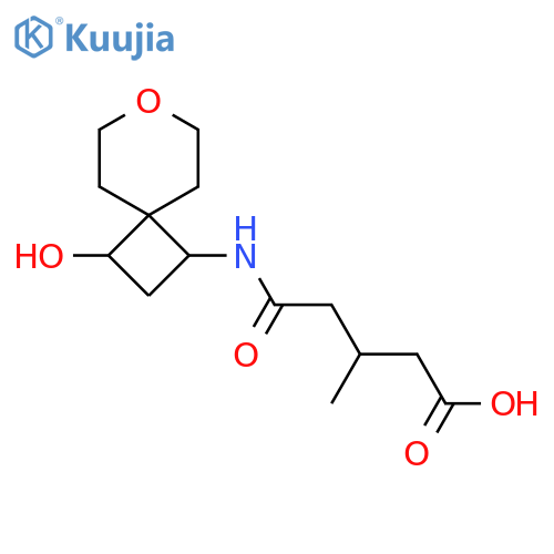 4-({3-Hydroxy-7-oxaspiro[3.5]nonan-1-yl}carbamoyl)-3-methylbutanoic acid structure