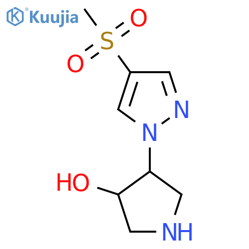 4-(4-methanesulfonyl-1H-pyrazol-1-yl)pyrrolidin-3-ol structure