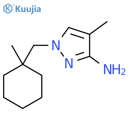 4-methyl-1-(1-methylcyclohexyl)methyl-1H-pyrazol-3-amine structure