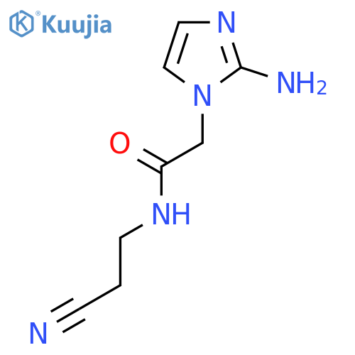 2-(2-amino-1H-imidazol-1-yl)-N-(2-cyanoethyl)acetamide structure