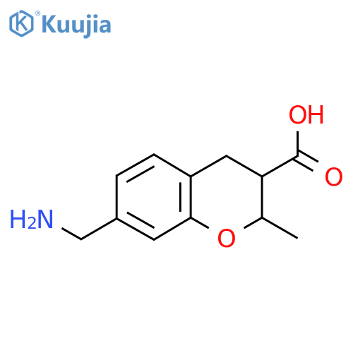 7-(aminomethyl)-2-methyl-3,4-dihydro-2H-1-benzopyran-3-carboxylic acid structure