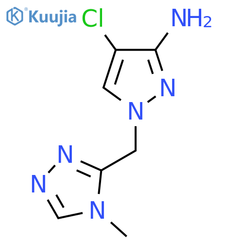 4-chloro-1-(4-methyl-4H-1,2,4-triazol-3-yl)methyl-1H-pyrazol-3-amine structure