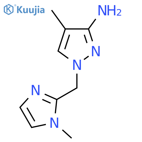 4-methyl-1-(1-methyl-1H-imidazol-2-yl)methyl-1H-pyrazol-3-amine structure