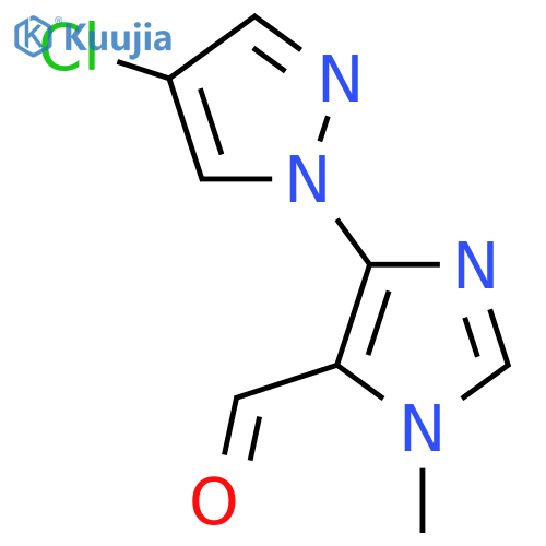 4-(4-chloro-1H-pyrazol-1-yl)-1-methyl-1H-imidazole-5-carbaldehyde structure