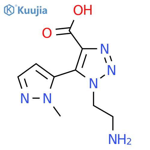 1-(2-aminoethyl)-5-(1-methyl-1H-pyrazol-5-yl)-1H-1,2,3-triazole-4-carboxylic acid structure