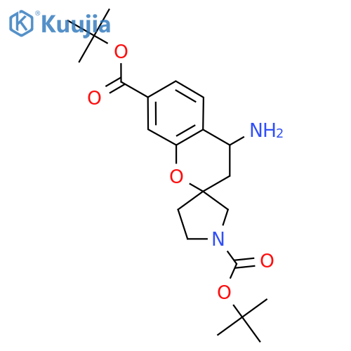 1',7-di-tert-butyl 4-amino-3,4-dihydrospiro1-benzopyran-2,3'-pyrrolidine-1',7-dicarboxylate structure