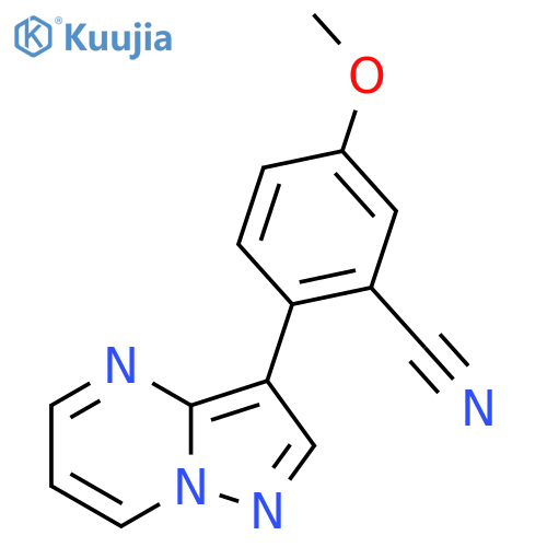 5-Methoxy-2-{pyrazolo[1,5-a]pyrimidin-3-yl}benzonitrile structure