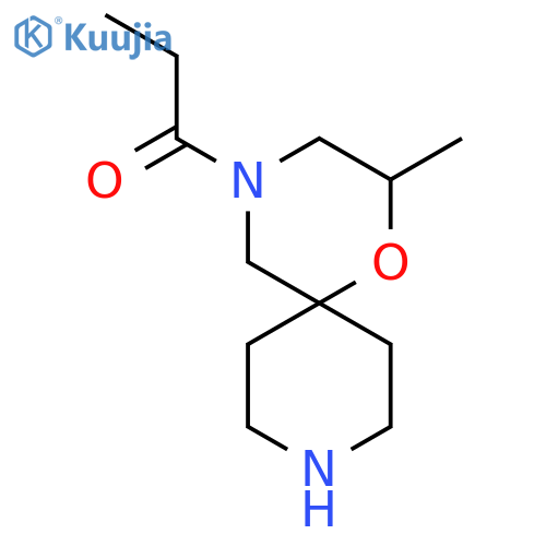 1-{2-methyl-1-oxa-4,9-diazaspiro5.5undecan-4-yl}propan-1-one structure