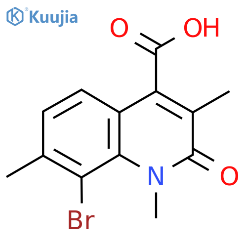 8-bromo-1,3,7-trimethyl-2-oxo-1,2-dihydroquinoline-4-carboxylic acid structure