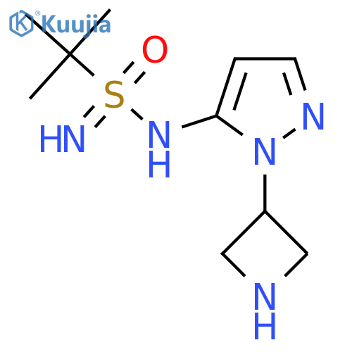 N-1-(azetidin-3-yl)-1H-pyrazol-5-yl-2-methylpropane-2-sulfonoimidamide structure