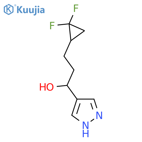 3-(2,2-difluorocyclopropyl)-1-(1H-pyrazol-4-yl)propan-1-ol structure