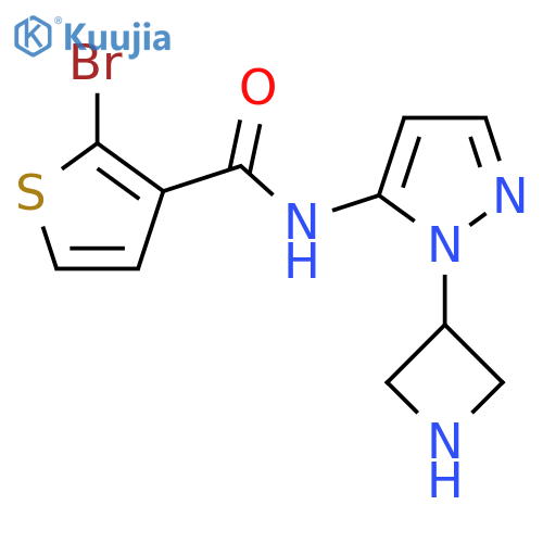N-1-(azetidin-3-yl)-1H-pyrazol-5-yl-2-bromothiophene-3-carboxamide structure