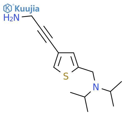 3-(5-{bis(propan-2-yl)aminomethyl}thiophen-3-yl)prop-2-yn-1-amine structure