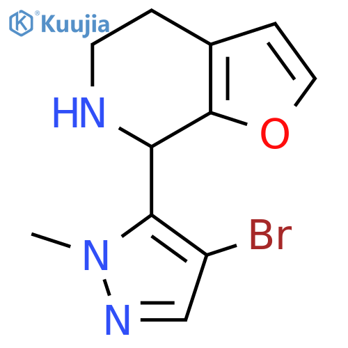 4-bromo-5-{4H,5H,6H,7H-furo2,3-cpyridin-7-yl}-1-methyl-1H-pyrazole structure