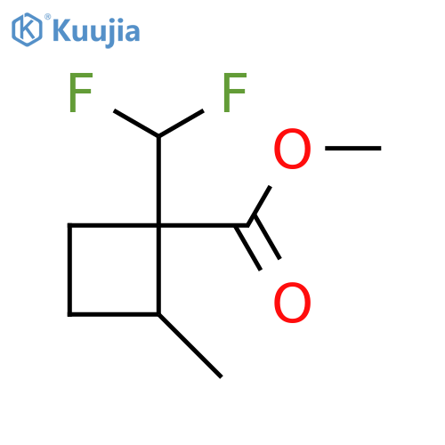 Methyl 1-(difluoromethyl)-2-methylcyclobutane-1-carboxylate structure