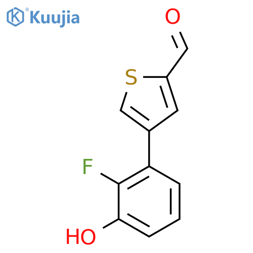 4-(2-Fluoro-3-hydroxyphenyl)thiophene-2-carbaldehyde structure