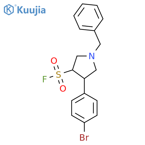 1-Benzyl-4-(4-bromophenyl)pyrrolidine-3-sulfonyl fluoride structure