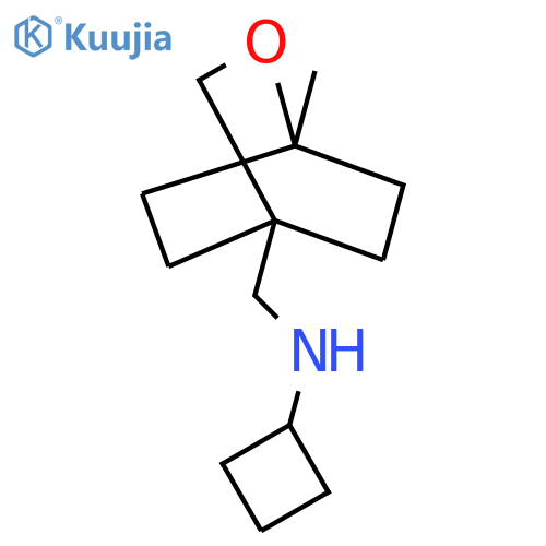 N-({1-methyl-2-oxabicyclo2.2.2octan-4-yl}methyl)cyclobutanamine structure
