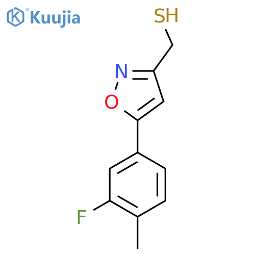 5-(3-fluoro-4-methylphenyl)-1,2-oxazol-3-ylmethanethiol structure