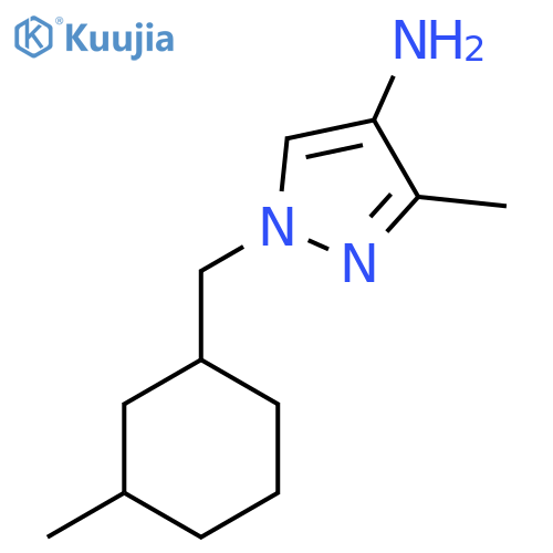 3-methyl-1-(3-methylcyclohexyl)methyl-1H-pyrazol-4-amine structure