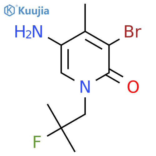5-amino-3-bromo-1-(2-fluoro-2-methylpropyl)-4-methyl-1,2-dihydropyridin-2-one structure