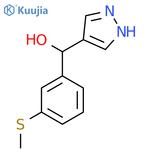 3-(methylsulfanyl)phenyl(1H-pyrazol-4-yl)methanol structure