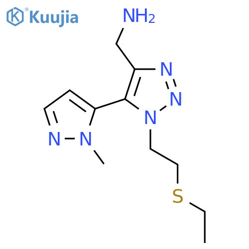 {1-2-(ethylsulfanyl)ethyl-5-(1-methyl-1H-pyrazol-5-yl)-1H-1,2,3-triazol-4-yl}methanamine structure