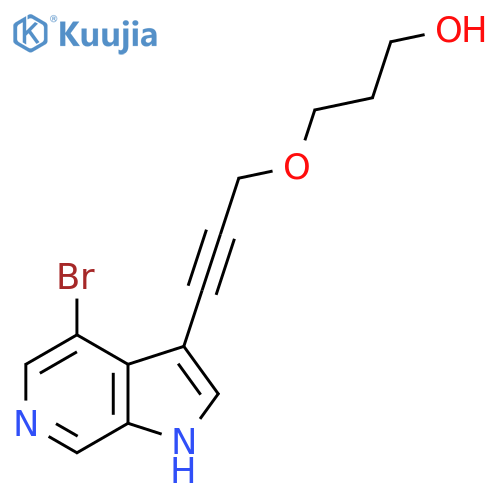 3-(3-{4-bromo-1H-pyrrolo2,3-cpyridin-3-yl}prop-2-yn-1-yl)oxypropan-1-ol structure