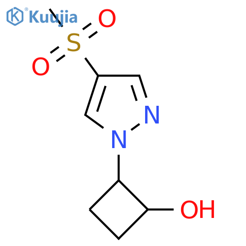 2-(4-methanesulfonyl-1H-pyrazol-1-yl)cyclobutan-1-ol structure