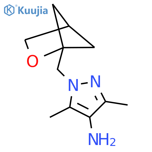 3,5-dimethyl-1-({2-oxabicyclo2.1.1hexan-1-yl}methyl)-1H-pyrazol-4-amine structure