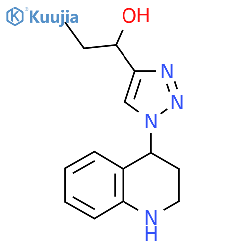 1H-1,2,3-Triazole-4-methanol, α-ethyl-1-(1,2,3,4-tetrahydro-4-quinolinyl)- structure