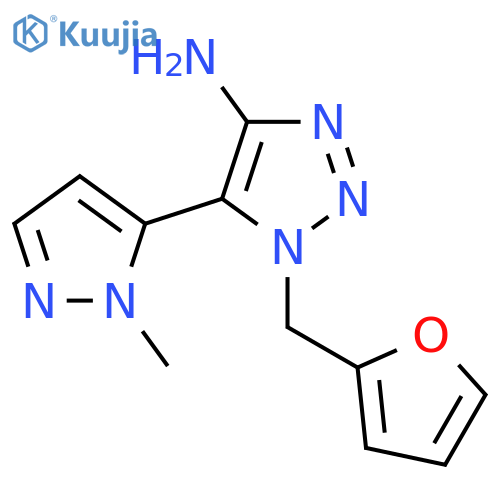 1-(furan-2-yl)methyl-5-(1-methyl-1H-pyrazol-5-yl)-1H-1,2,3-triazol-4-amine structure