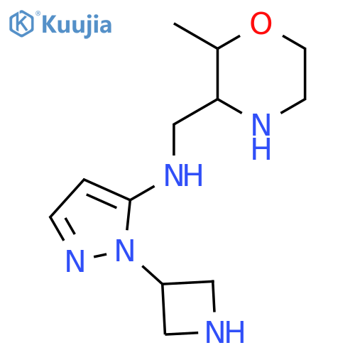 1-(azetidin-3-yl)-N-(2-methylmorpholin-3-yl)methyl-1H-pyrazol-5-amine structure