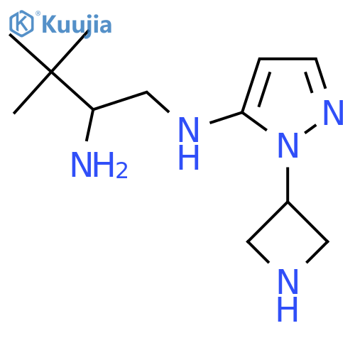 N1-1-(azetidin-3-yl)-1H-pyrazol-5-yl-3,3-dimethylbutane-1,2-diamine structure